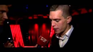 Nicklas Bendtner Interviews Daniel Agger at Danish Footballer of the Year Awards 12/11/12