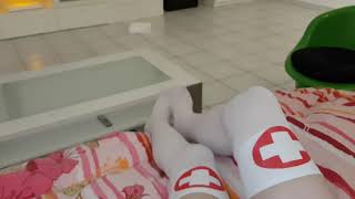 Nurse Stockings & Blue Toenails