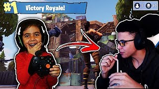 MY 5 YEAR OLD LITTLE SISTER BUILDS AND PLAYS LIKE MYTH!! (FORTNITE VICTORY ROYALE!)