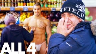 Naked & Invisible Personal Trainer Shocks Greengrocer Customers
