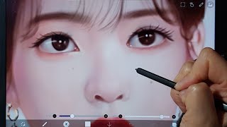 IU 아이유(호텔델루나) 갤럭시탭으로 그리기 이비스페인트 디지털드로잉 ibispaint x  digital drawing IU