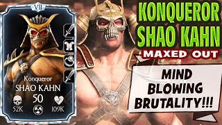 MKX Mobile 1.15. Konqueror Shao Kahn MAXED OUT Gameplay + Review. EPIC BRUTALITY + USELESS HAMMER!
