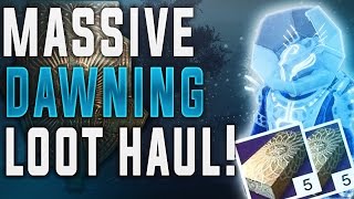 Destiny The Dawning. MASSIVE DAWNING LOOT HAUL! (Full Crystalline Rays Set, New Ornaments & More!