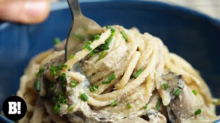 Creamy Garlic Mushroom Pasta | BOSH! | VEGAN