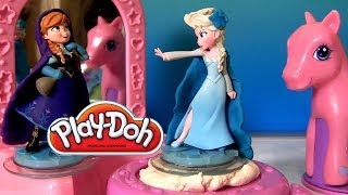 Play Doh Frozen Dolls Princess Anna & Snow Queen Elsa Disney Infinity Pinkie Pie Pretty Parlor