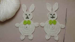 Урок вязания крючком ЗАЙЧИКОВ. вязаная аппликация ЗАЙЧИК. Application RABBIT Crochet