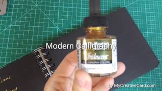 I love Dr Ph Martin's Iridescent Copper Plate Gold Ink for Calligraphy