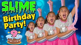 SLIME BIRTHDAY PARTY!!! Spicy Food Challenge! WASABI POPCORN?! Jillian's 9!