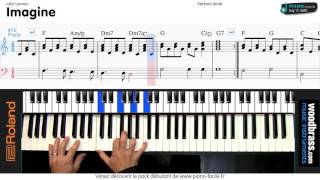 Imagine - John Lennon - Tuto cover Piano + Partition / Version lente
