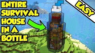 Minecraft Survival House in a Bottle Tutorial (How to Build)