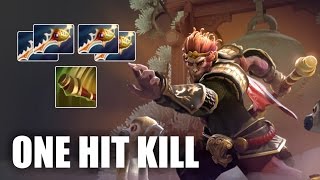 DAILY 1 MMR # 23 - ONE HIT KILL 4 RAPIER MONKEY KING - Dota 2