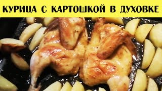 Курица с картошкой в духовке. Курица с картофелем рецепт приготовления
