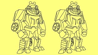 How to draw Angry birds Transformers step by step Lockdown