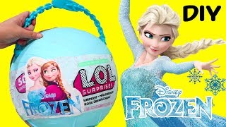 CUSTOM Big Surprise Ball Elsa & Anna DIY ! Toys and Dolls Fun with Frozen Blind Bags
