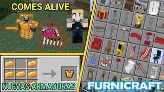 COMES ALIVE + MUEBLES PARA MINECRAFT PE 1.14.1 - FURNICRAFT Y COMES ALIVE ADDON MCPE 1.14 MINECRAFT