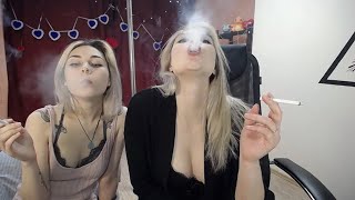 Two amazing blondes light up! - Smoking Girls Channel