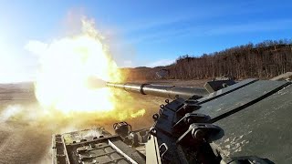 Контрольные занятия с танкистами Северного флота