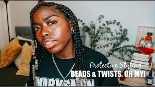 NATURAL HAIR | Beads & Twists Oh My! | Protective Styling | Refreshing Routine