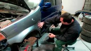 Honda HR-V Ремонт после бокового удара. Рихтовка двери часть 1