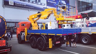 Автогидроподъёмник телескопический ПСС 131.28Э на шасси КАМАЗ, пр-во ПЕРМЯК. Выставка КОМТРАНС 2019