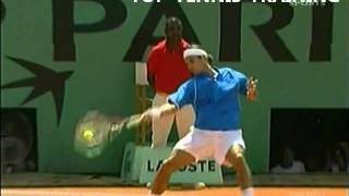 Roger Federer Sliding Forehand Slow Motion