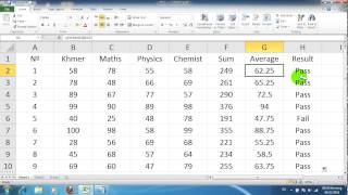 How to use if formula for Pass and Fail in excel [khmer]
