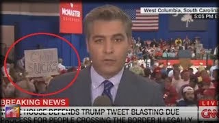 CNN’s Jim Acosta Holds Interview with CNN Sucks Sign and Chants of Go Home, Jim!