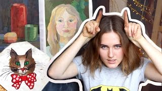 Мои детские рисунки, художка, картины маслом и графика.