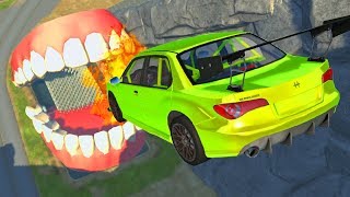 КРУТЫЕ МАШИНЫ прыгают в ГИГАНТСКИЙ РОТ летсплей BEAMNG DRIVE