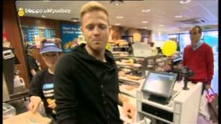 Nicky Byrne at Greggs the Bakers for Children in Need 2012