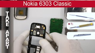 How to disassemble ? Nokia 6303 (RM-443, RM-638), Take Apart, Tutorial