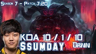 Ssumday ORNN vs ILLAOI Top - Patch 7.20 KR