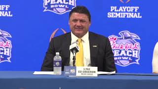 LSU Tigers Peach Bowl Post-Game Reaction feat. Ed Orgeron, Joe Burrow & Justin Jefferson
