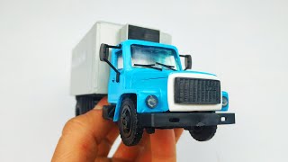 Моделька машинка ГАЗ - 3307 грузовой фургон "Продукты" масштаб 1:43 Компаньон распаковка и обзор!