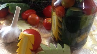 АССОРТИ ИЗ ТОМАТОВ И ОГУРЦОВ С КАБАЧКАМИ НА ЗИМУ (ЗАГОТОВКИ НА ЗИМУ)
