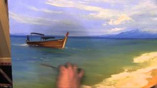 Освещенный пляж.МК по живописи Игорь Сахаров