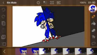 Soy mas fuerte que tu de fnafhs versión sonic vs dark sonic (flipaclip animación)