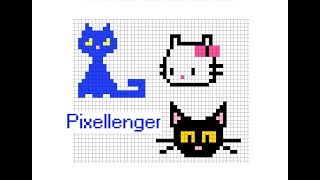 Рисунки по клеточкам для начинающих - Как рисовать кота - Pixel Art 3 Simple cats