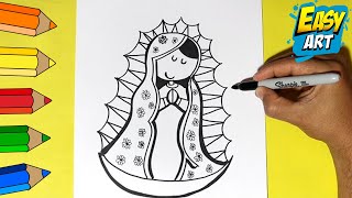 Como Dibujar la Virgen de Guadalupe - How to Draw a Virgin of Guadalupe