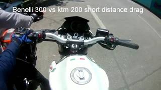 #benelli 300 Benelli 300 vs Ktm duke 200 drag race