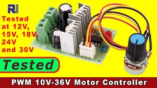 Review of 12V-36V Pulse Width PWM DC Motor Speed Controller