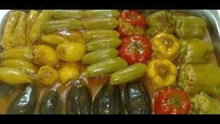 طريقه عمل المحشي المصري بتنجان وفلفل عندي وتحدي