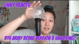 [JINNY REACTS] BTS ARMY BOMB VERSION 3 UNBOXING!