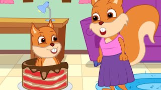 Famille d'Écureuil - Gâteau D'anniversaire Avec Surprise Vidéos Animé 2021 en Français 13+