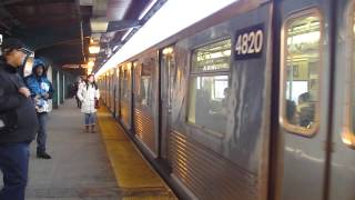 BMT Jamaica Line: R160A-1 J & M Trains & R42 J Train at Flushing Ave (AM Rush Hour)