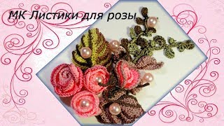 Ирландское кружево Листик крючком для розы.  Мини композиция для ИК.