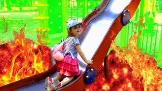 ПОЛ ЭТО ЛАВА на улице и детской площадке/ЧЕЛЛЕНДЖ для детей/ THE FLOOR IS LAVA CHALLENGE