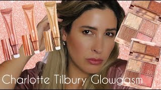 CHARLOTTE TILBURY GLOWGASM FACE PALETTES Lightgasm Lovegasm Blush Wands Highlighter Review Swatches