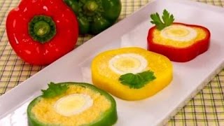 طريقة عمل الفلفل المحشى جبن و بيض - يلا نطبخ