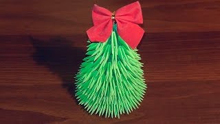 How to make paper Christmas tree. 3D origami tutorial